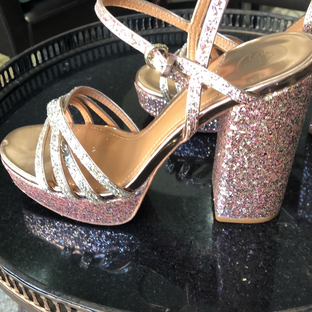 ASH pink copper platform strappy sandals Glitter Size 9 US 40 UK/Eur - Picture 6 of 14